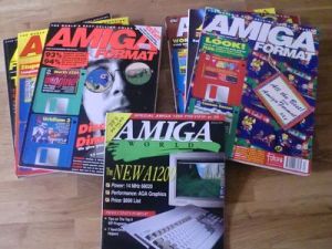 A bunch of English Amiga magazines