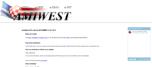 The AmiWest Homepage (snapshot by Old School Game Blog)