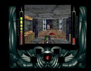 Screenshot from Alien Breed 3D (snapshot by Old School Game Blog)