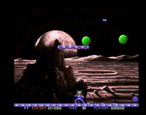 Bouncing balls (meteors) (screenshot by Old School Game Blog)