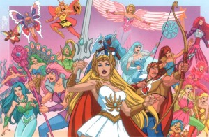 The cast of She-Ra: Princess of Power (taken from http://www.badreputation.org.uk/2011/07/28/inspirational-fictional-feminists-she-ra/)