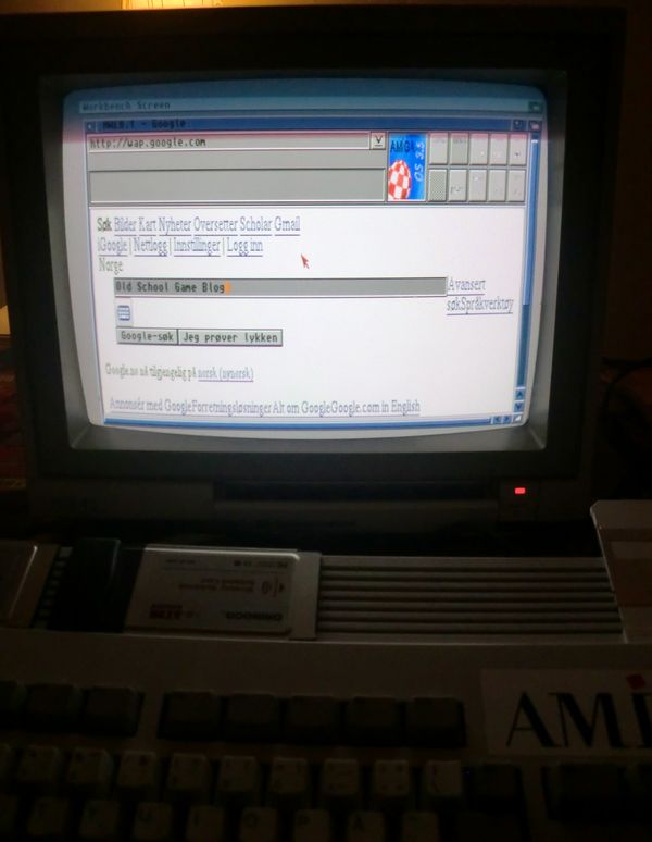 Using Google Mobile (photo by Old School Game Blog)