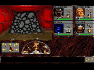 A screenshot from Eye of the Beholder on the Amiga (picture taken from Classicamiga.com)