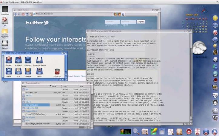 AmigaOS 4 in action! (screenshot taken from http://amigaos.net/)
