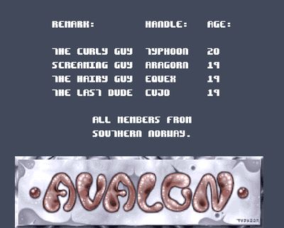 Credits (screenshot by Old School Game Blog)