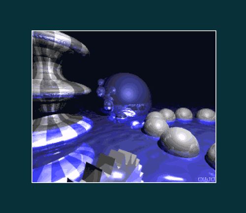 Raytracing by Cujo (screenshot by Old School Game Blog)