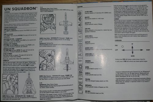 The U.N. Squadron manual (photo by Old School Game Blog)