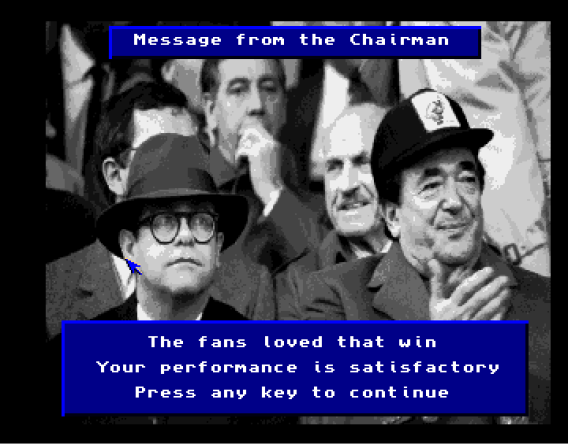 The fans (screenshot taken from Crowd trouble? The Police is there to serve and protect. (screenshot taken from A screenshot for the upcoming game: 1980's Football Manager (picture taken from http://amosgames.weebly.com/slideshow.html)