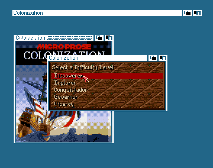 Colonization on the Amiga (screenshot taken from Classicamiga.com - http://www.classicamiga.com/content/view/1335/62/)