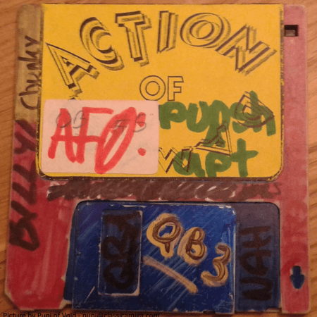 Old swapdisk by Puni/Void (photo by Old School Game Blog)